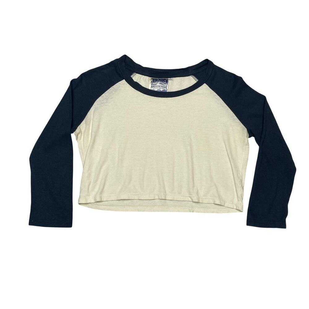 Jungmaven Hemp Organic Cotton Crop Baseball Raglan Tee Shirt Women's Small
